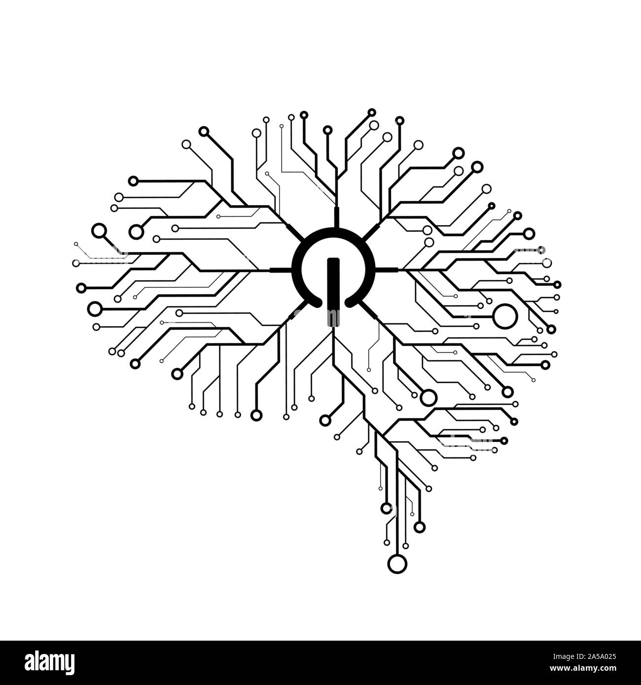 Trasformazione quantistica. Apprendimento profondo di intelligenza artificiale. Futuro di nuove tecnologie per il business o la scienza presentazione. Sfondo vettoriale Illustrazione Vettoriale