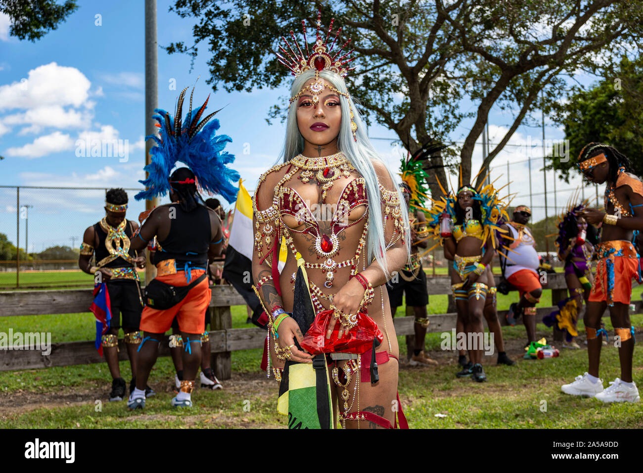 Il carnevale di Miami 2019; Miami Dade County e Expo, Miami, Florida Foto Stock