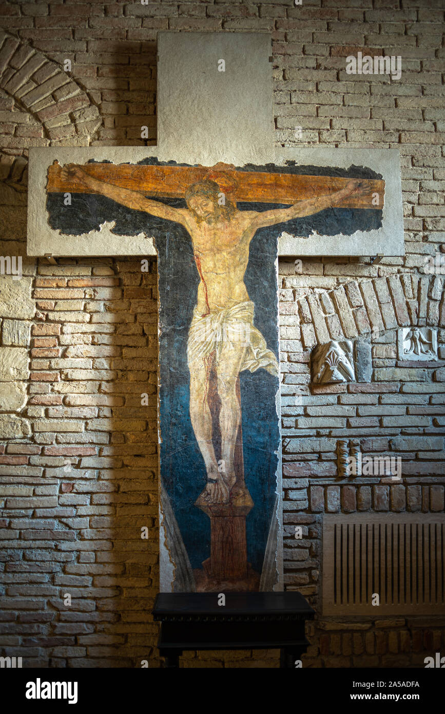 Affreschi nella cripta. Cattedrale di San Giustino, Chieti Foto Stock