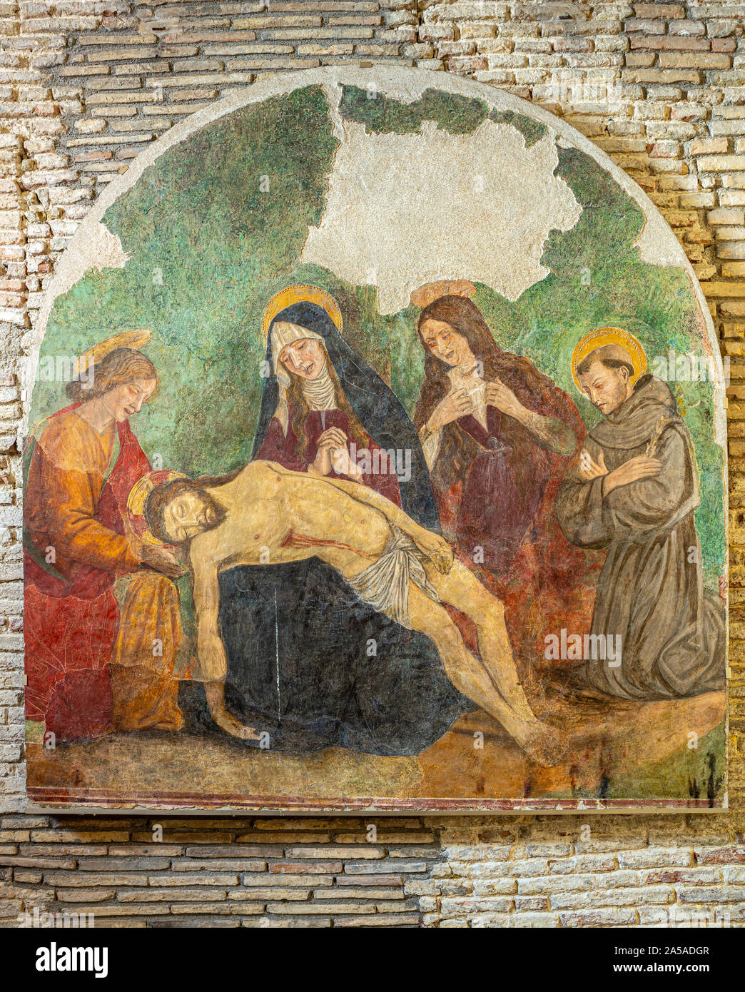 Affreschi nella cripta. Cattedrale di San Giustino, Chieti Foto Stock