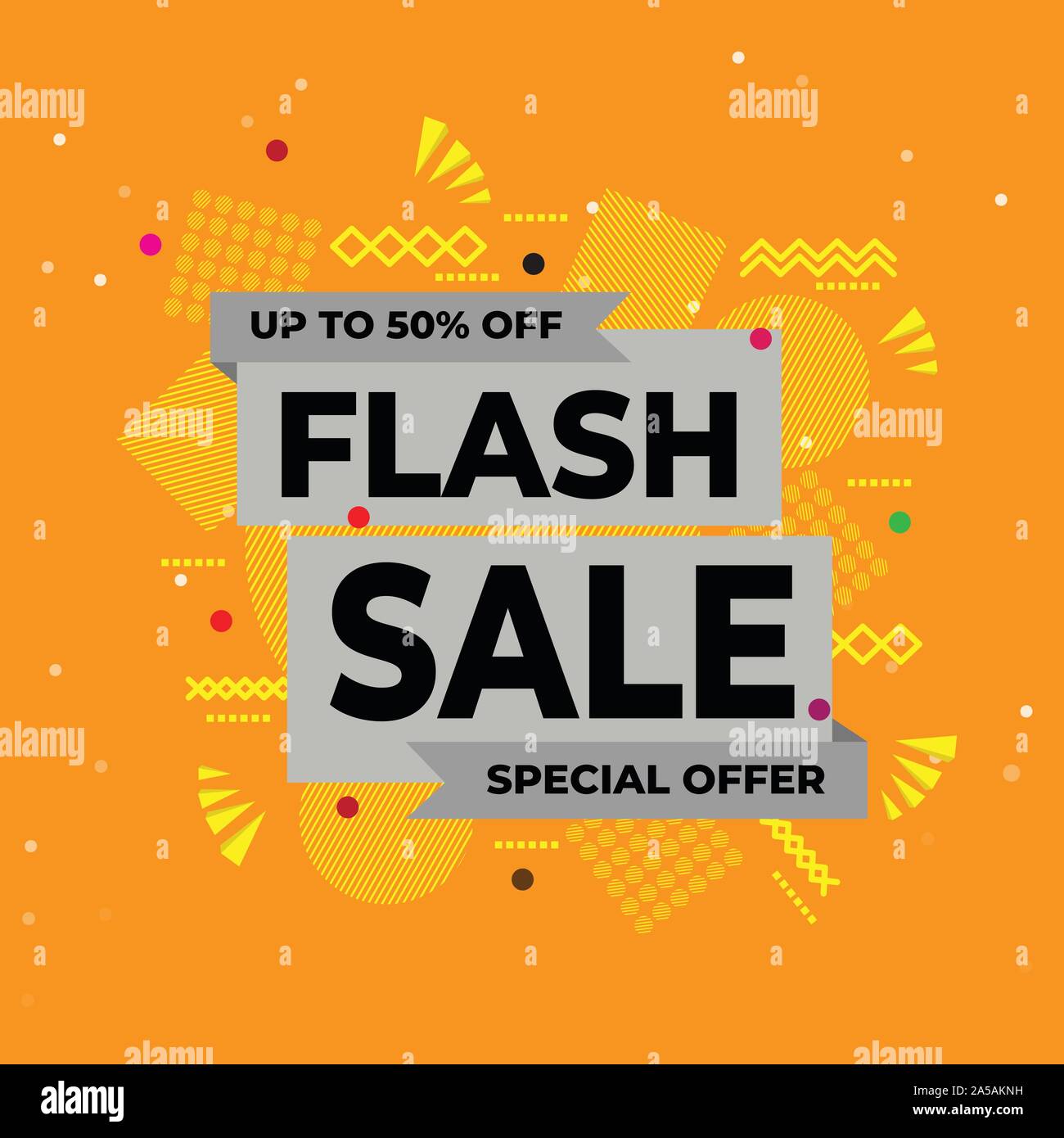 Vendita modello di pagina di intestazione progettazione, vendita Flash offerte speciali. Illustrazione Vettoriale. Illustrazione Vettoriale