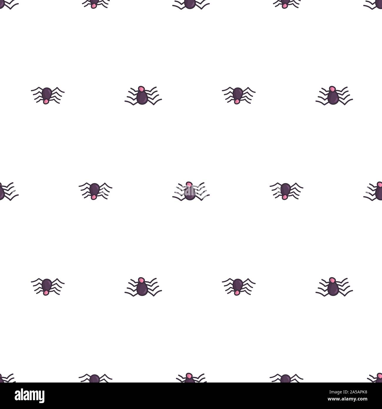 Spider seamless pattern in stile astratto. Disegno vettoriale per la stampa. Vacanze sfondo horror. Illustrazione Vettoriale