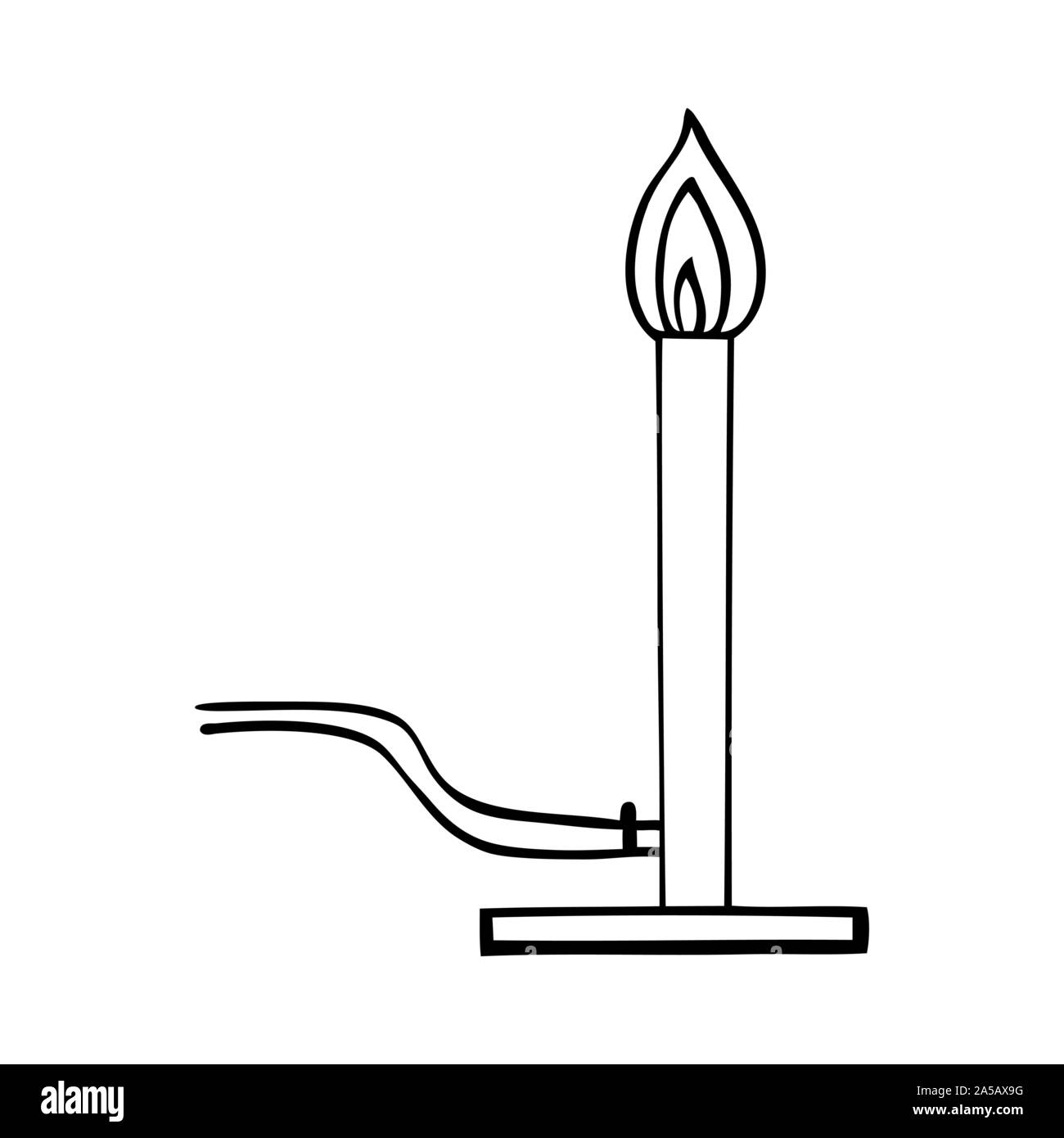 Bianco e nero illustrazione vettoriale di plugin candela Illustrazione Vettoriale