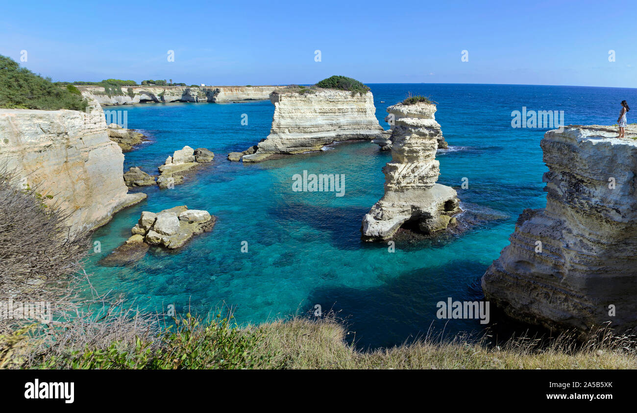 Torre Sant'Andrea, paradiso naturale a Sant'Andrea, Lecce, Puglia, Italia Foto Stock