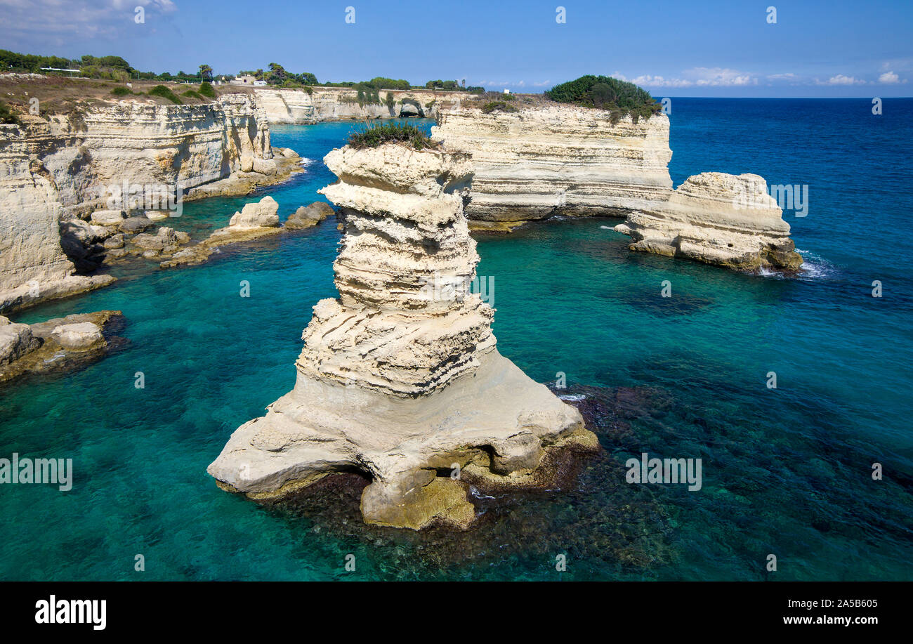 Torre Sant'Andrea, paradiso naturale a Sant'Andrea, Lecce, Puglia, Italia Foto Stock