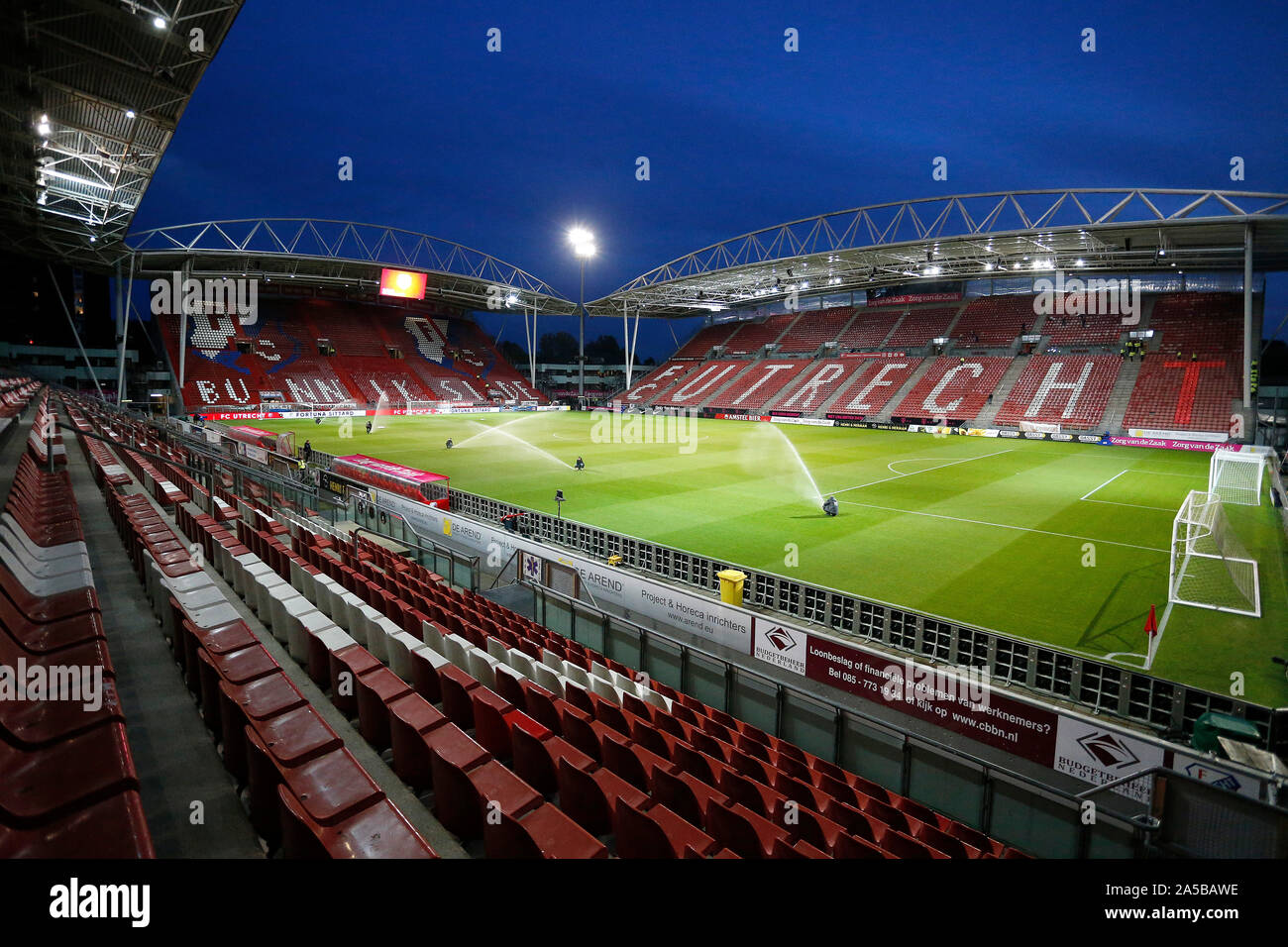 Utrecht, Paesi Bassi. Xix oct, 2019. UTRECHT, 19-10-2019, Stadio Galgenwaard, stagione 2019/2020, olandese Eredivisie, panoramica dello stadio durante la partita FC Utrecht - PSV. Credito: Pro scatti/Alamy Live News Foto Stock