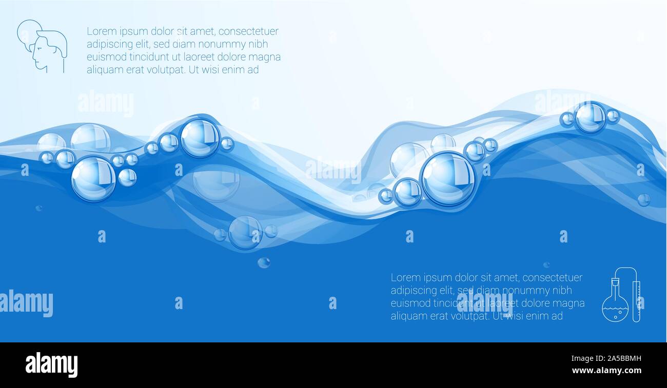 Blu chiaro il flusso di acqua Illustrazione Vettoriale