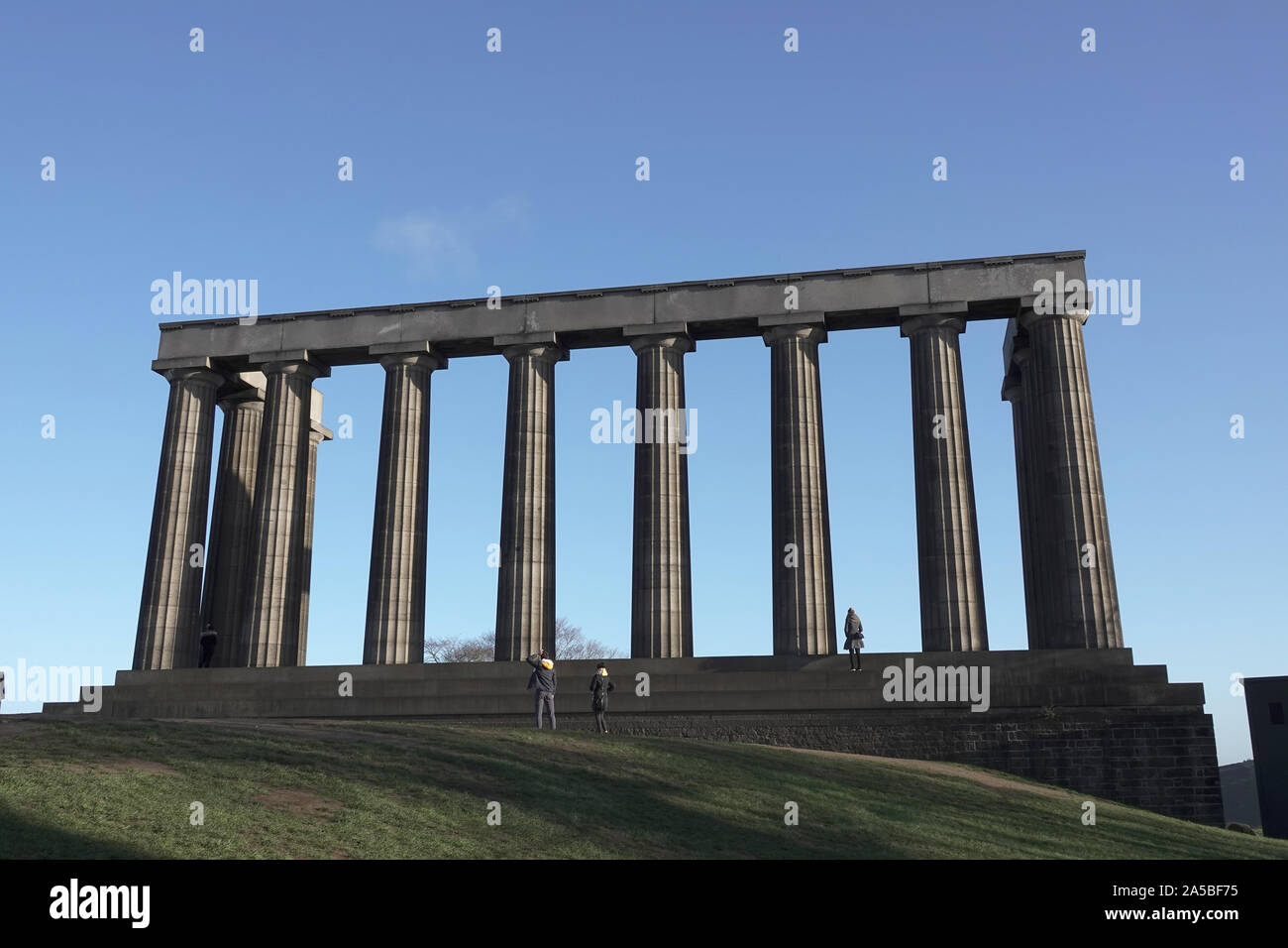 Monumento nazionale su Calton Hill, Edimburgo, Scozia Foto Stock