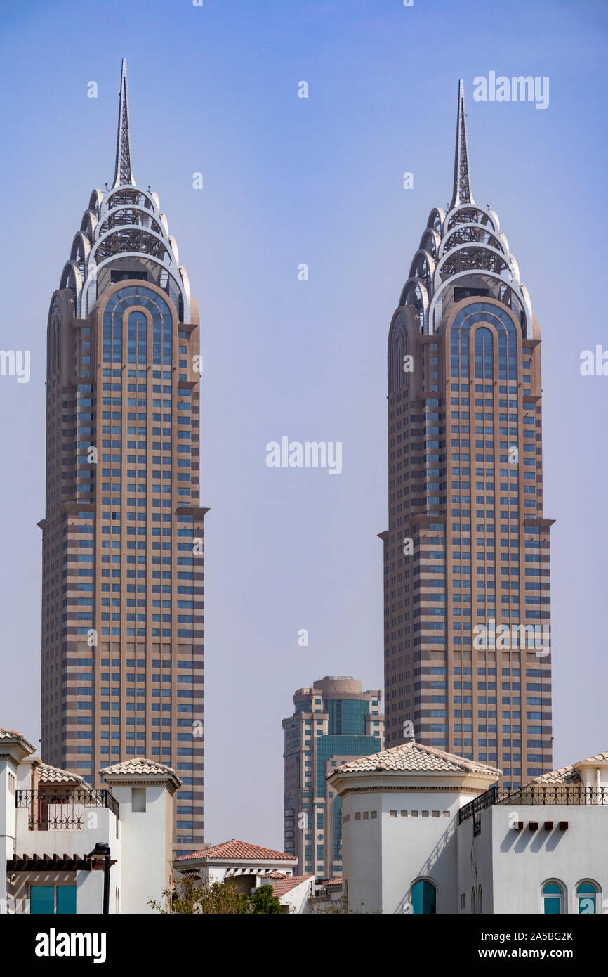 Il Business Central Towers, Dubai, Emirati Arabi Uniti. Foto Stock