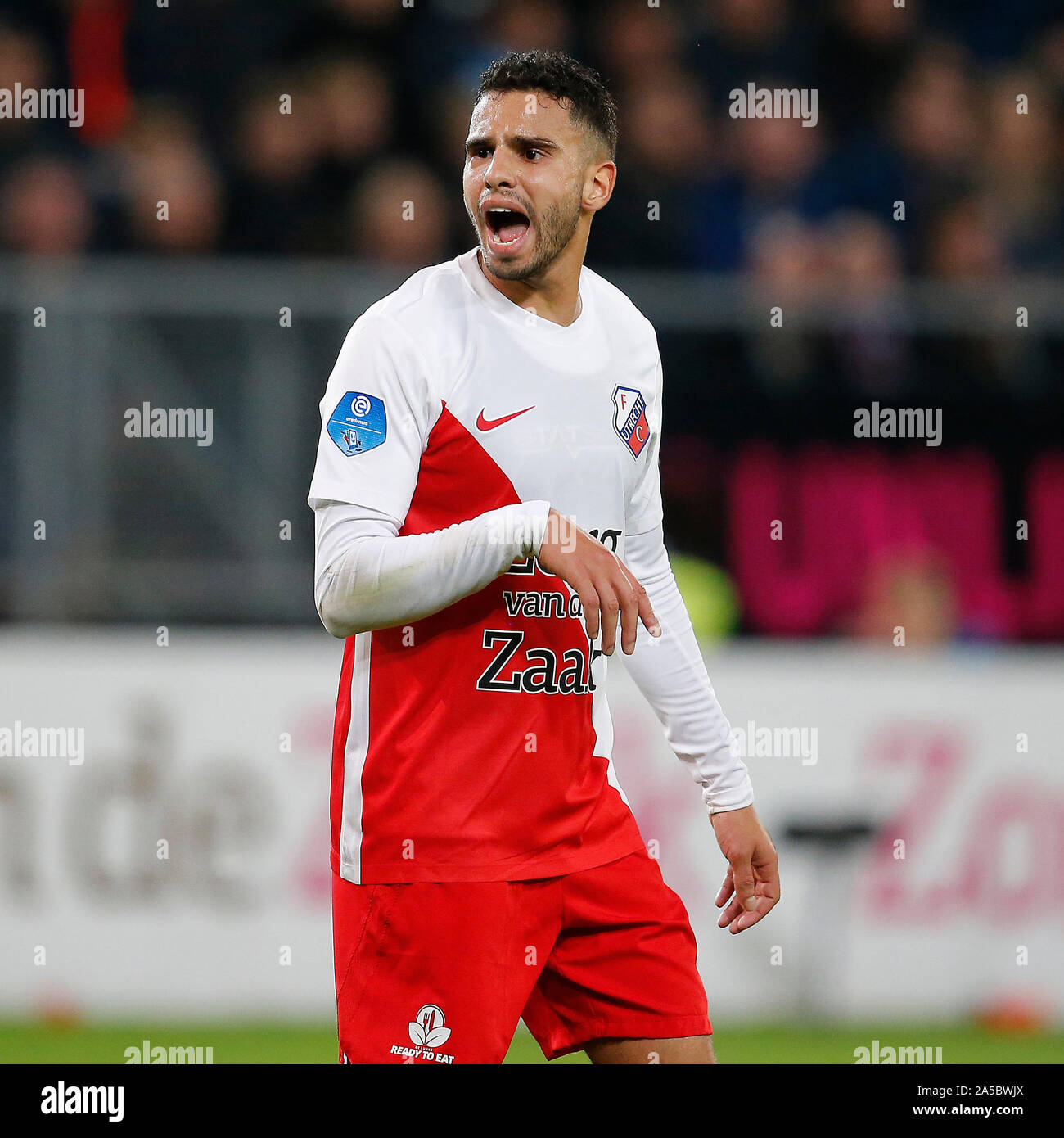 Utrecht, Paesi Bassi. Xix oct, 2019. UTRECHT, 19-10-2019, Stadio Galgenwaard, stagione 2019/2020, olandese Eredivisie, FC Utrecht player Adam Maher durante la partita FC Utrecht - PSV. Credito: Pro scatti/Alamy Live News Foto Stock