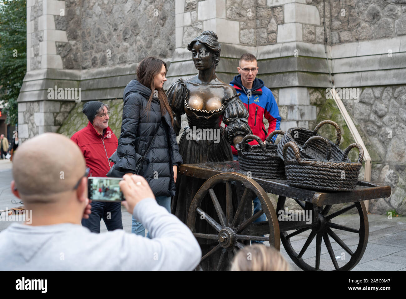 Molly Malone statua, Dublino, Irlanda. Foto Stock