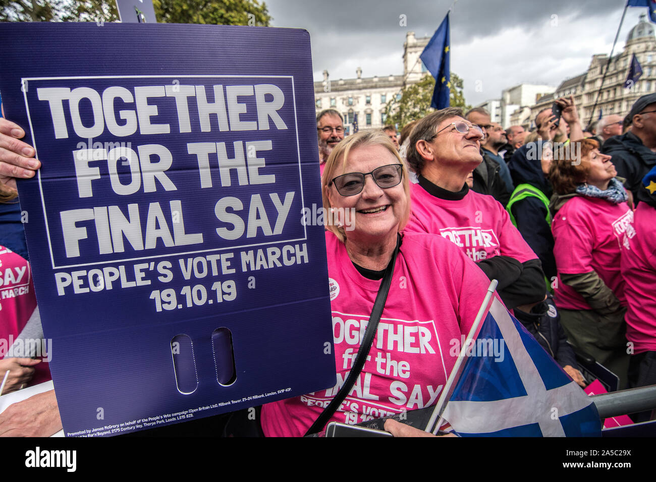 I popoli voto di protesta, 19 ottobre 2019, Piazza del Parlamento di Londra Foto Stock