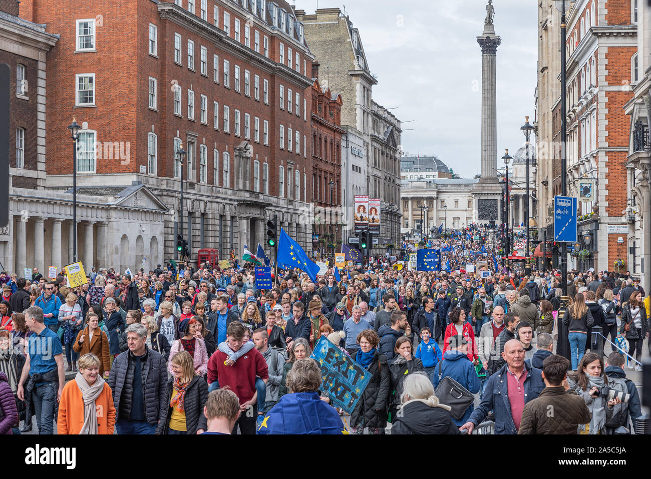 Brexit e anti-brexit protesta a Londra. Foto Stock