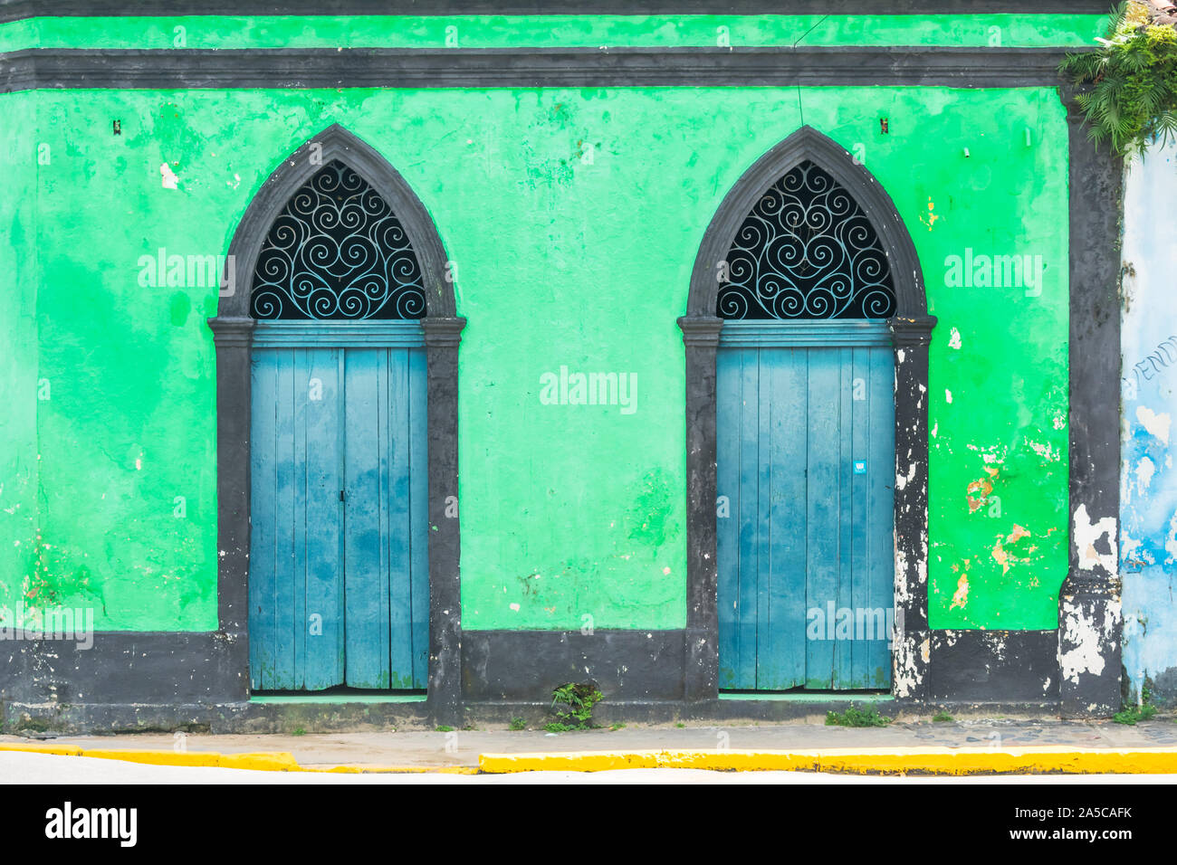 Vecchio edificio con stile moresco architettura nel centro storico di Igarassu - Pernambuco, Brasile Foto Stock