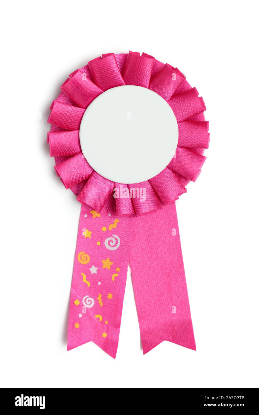 Colore rosa premio isolato di badge Foto Stock