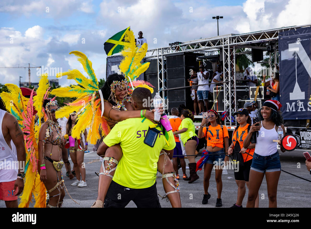 Il carnevale di Miami tenutosi a Miami Dade County motivi il 13 ottobre 2019 Foto Stock