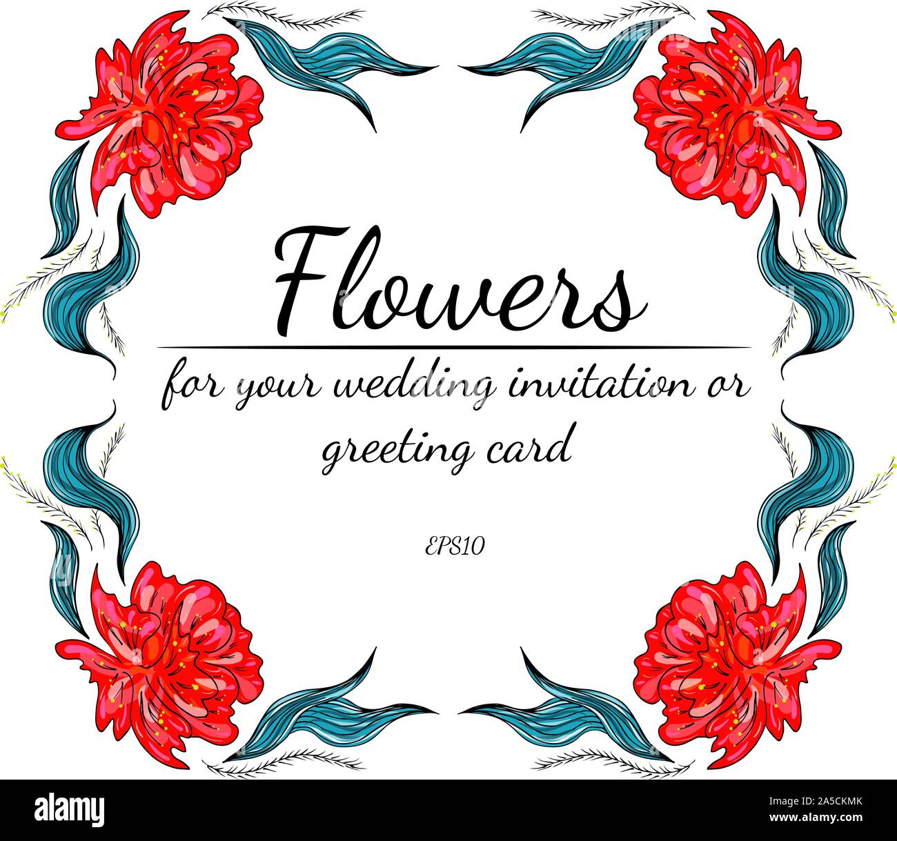 Telaio tropicali disegnati a mano. Il fogliame della giungla illustrazione. Bordo floreale. Disegno a mano. Il vettore isolato. Molla naturale scheda di nozze. In estate le tropicali Illustrazione Vettoriale