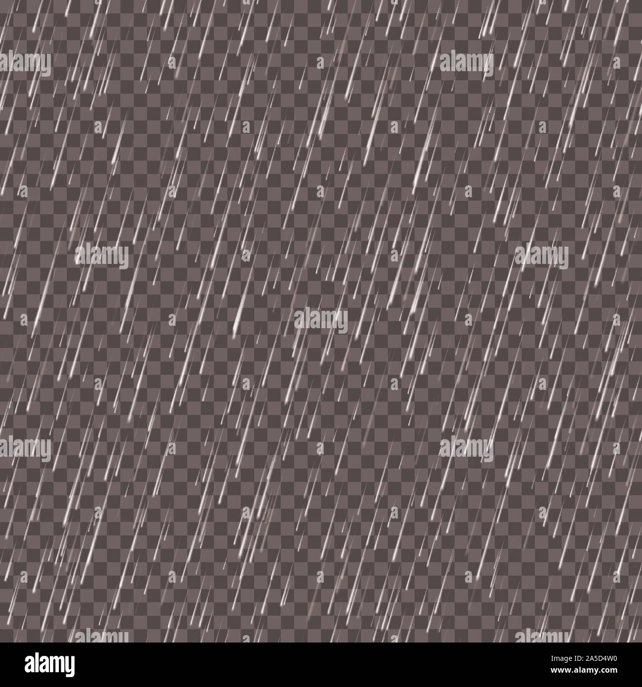 Seamless texture di pioggia. Caduta di pioggia. Il vettore isolato su sfondo trasparente Illustrazione Vettoriale