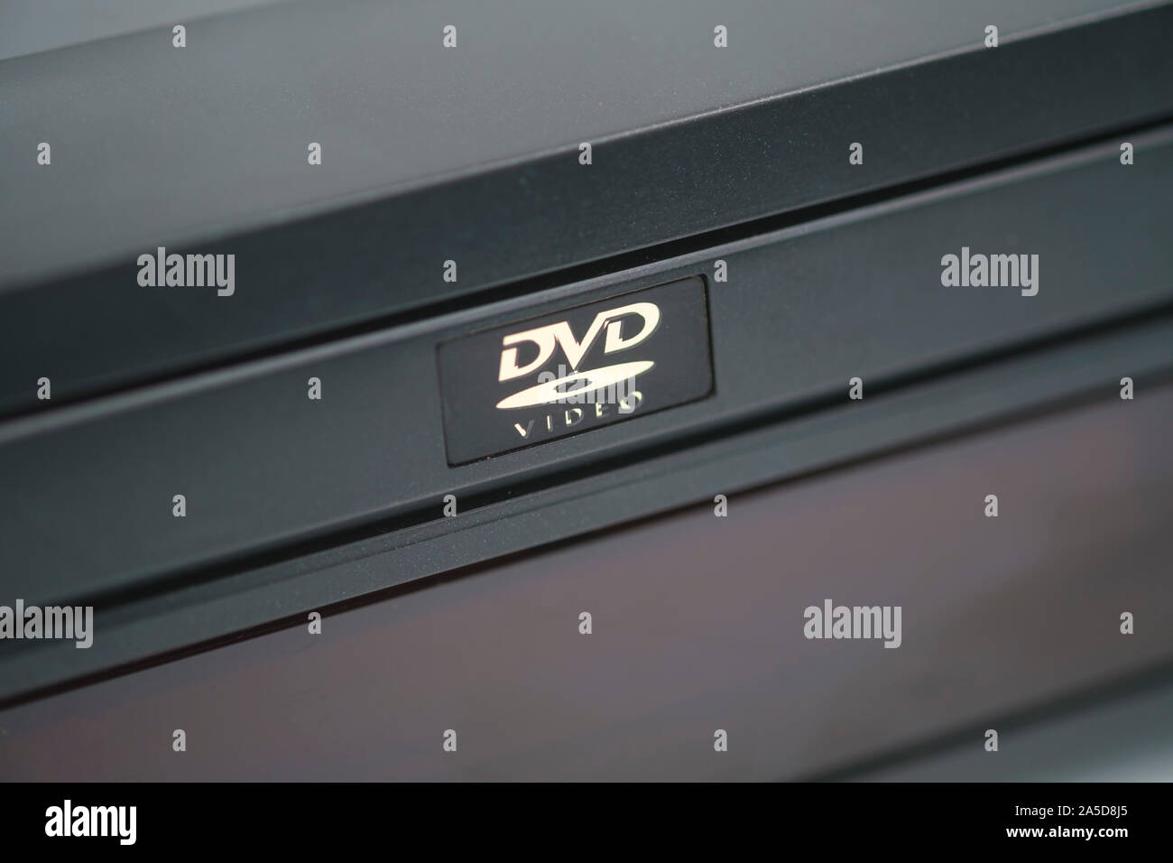 Close up del simbolo su un lettore di DVD Foto Stock