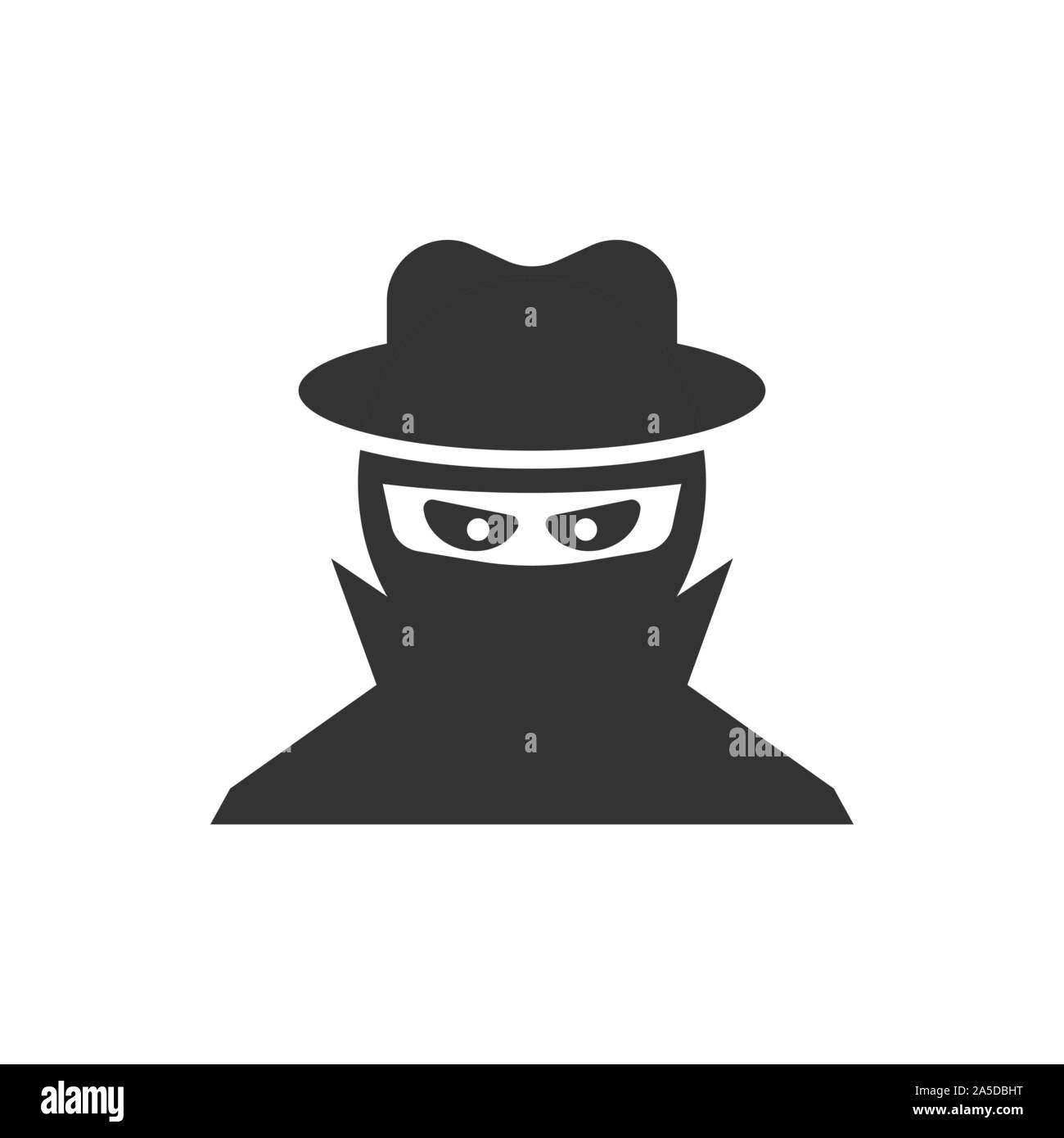 La frode hacker icona in stile appartamento. Spy illustrazione vettoriale su sfondo isolato. Cyber difendere il concetto di business. Illustrazione Vettoriale
