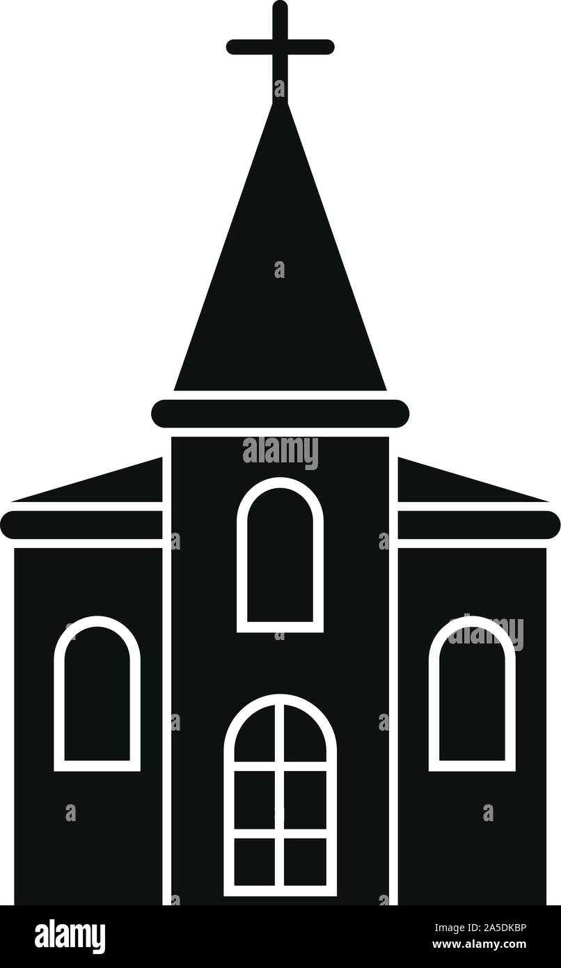 Chiesa di legno icona. Illustrazione semplice della chiesa di legno icona vettoriali per il web design isolato su sfondo bianco Illustrazione Vettoriale