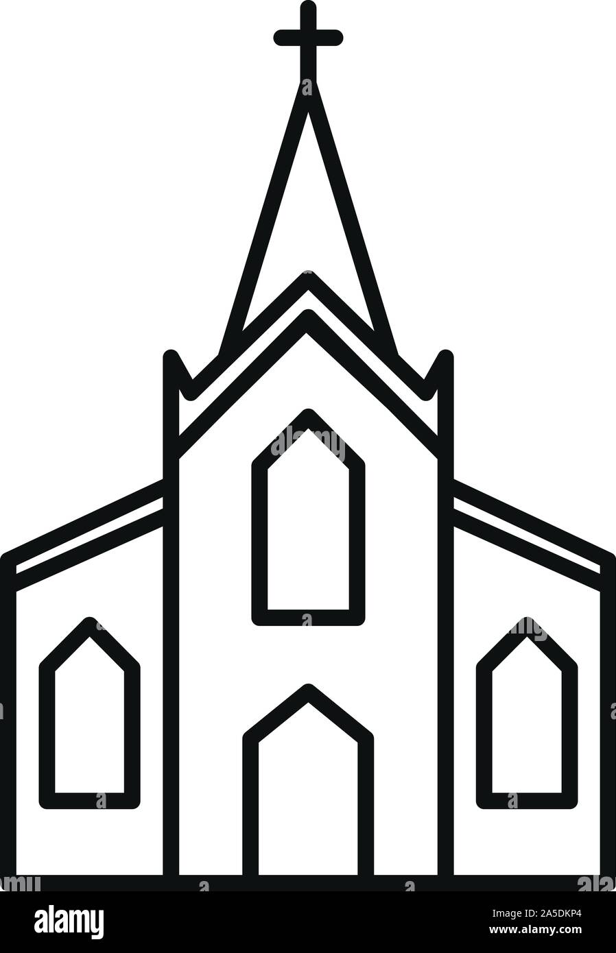 Chiesa di legno icona. Profilo chiesa di legno icona vettoriali per il web design isolato su sfondo bianco Illustrazione Vettoriale