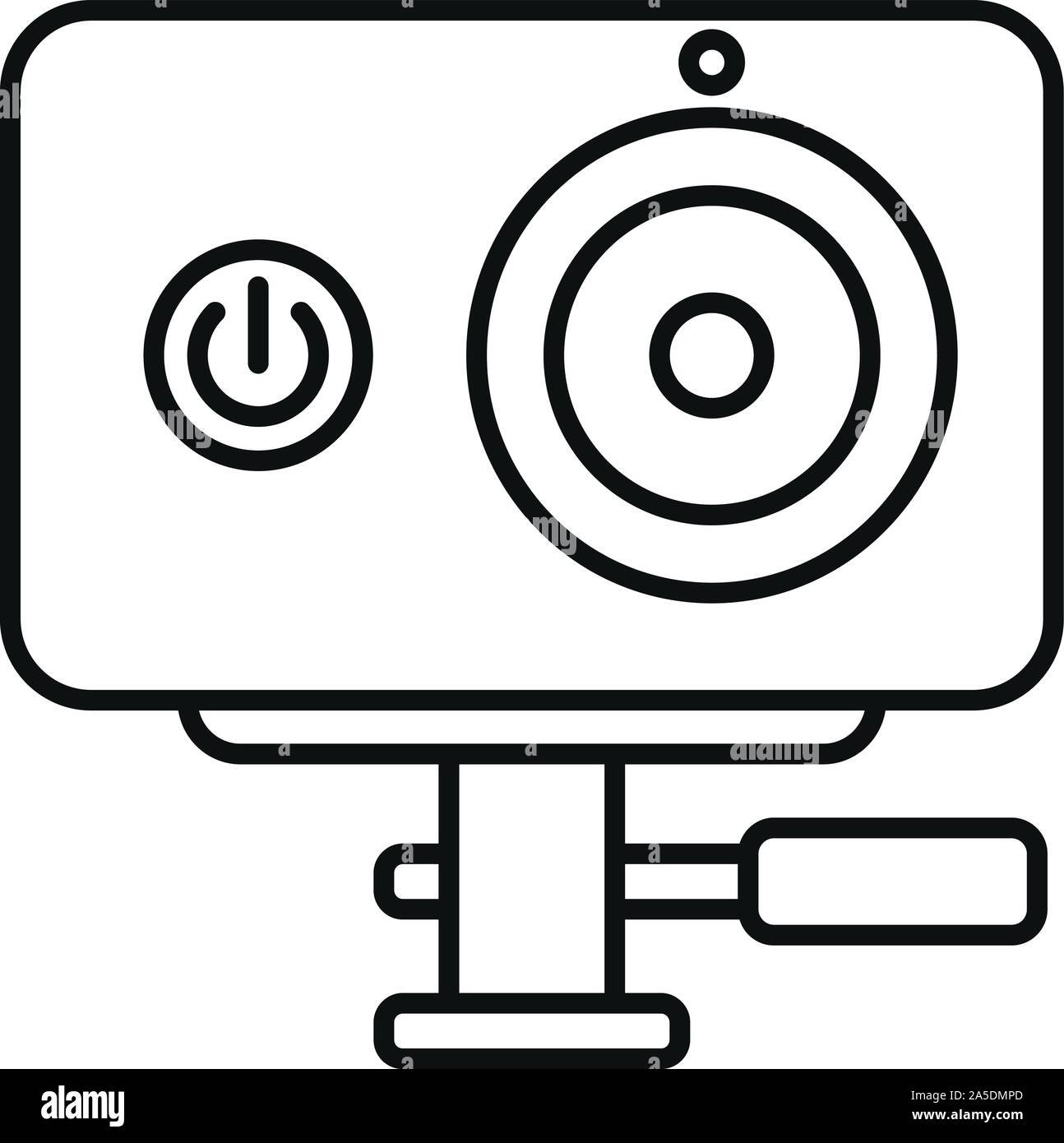 Azione dinamica icona della fotocamera. Schema azione dinamica della fotocamera icona vettoriali per il web design isolato su sfondo bianco Illustrazione Vettoriale
