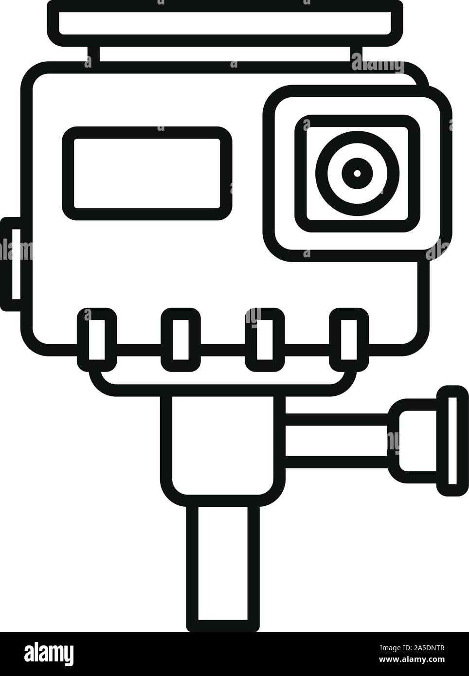 Azione Hd icona della fotocamera. Schema Azione hd fotocamera icona vettoriali per il web design isolato su sfondo bianco Illustrazione Vettoriale