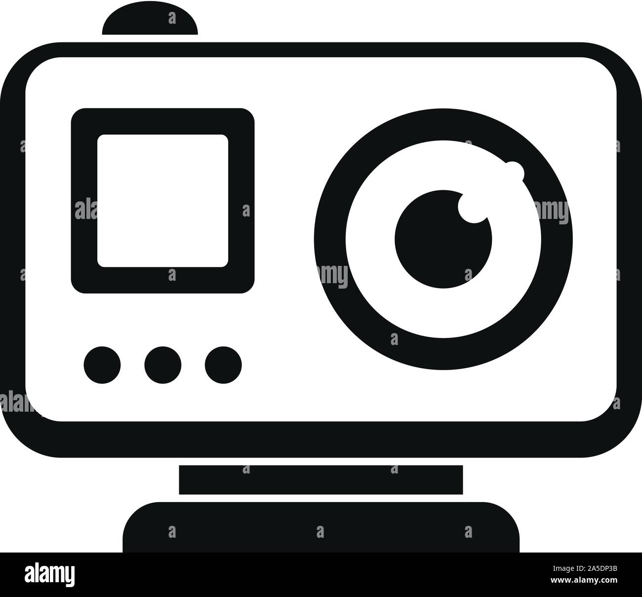 Azione moderna icona della fotocamera. Semplice illustrazione della moderna azione fotocamera icona vettore per il web design isolato su sfondo bianco Illustrazione Vettoriale