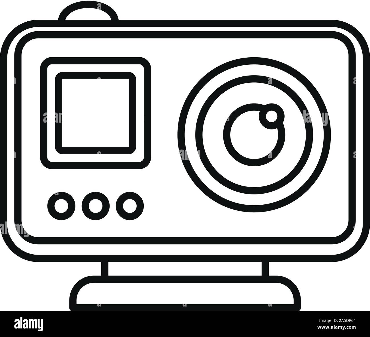 Azione moderna icona della fotocamera. Schema Azione moderna fotocamera icona vettore per il web design isolato su sfondo bianco Illustrazione Vettoriale