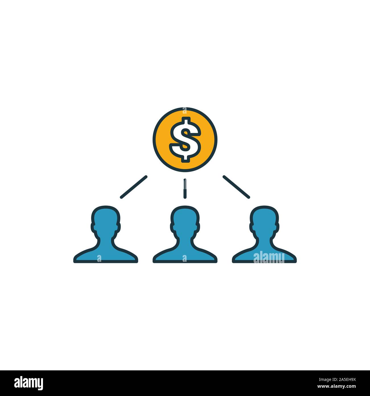 Gli azionisti di icona di contorno. Linea sottile elemento dal crowdfunding raccolta di icone. Interfaccia utente e UX. Pixel azionisti perfetta icona per web design, applicazioni Illustrazione Vettoriale