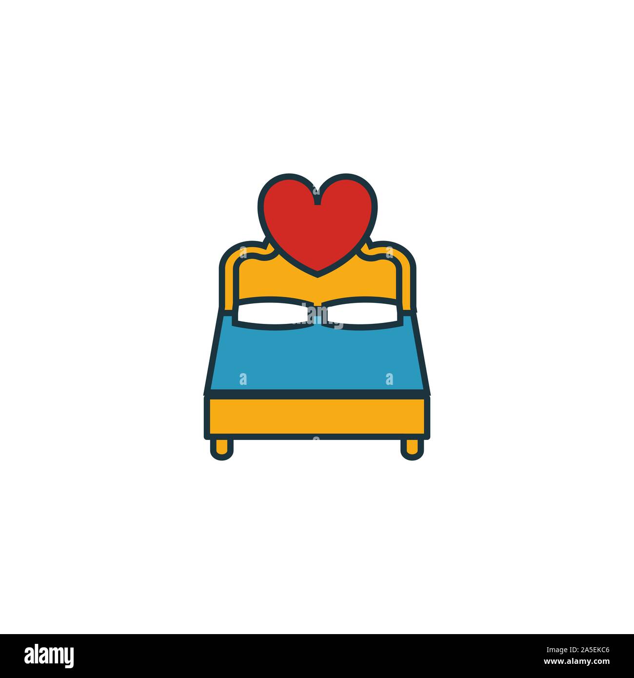 Badroom icon set. Quattro elementi in diversi stili dalla luna di miele raccolta di icone. Creative icone badroom riempito, del contorno colorato e simboli di Piana Illustrazione Vettoriale