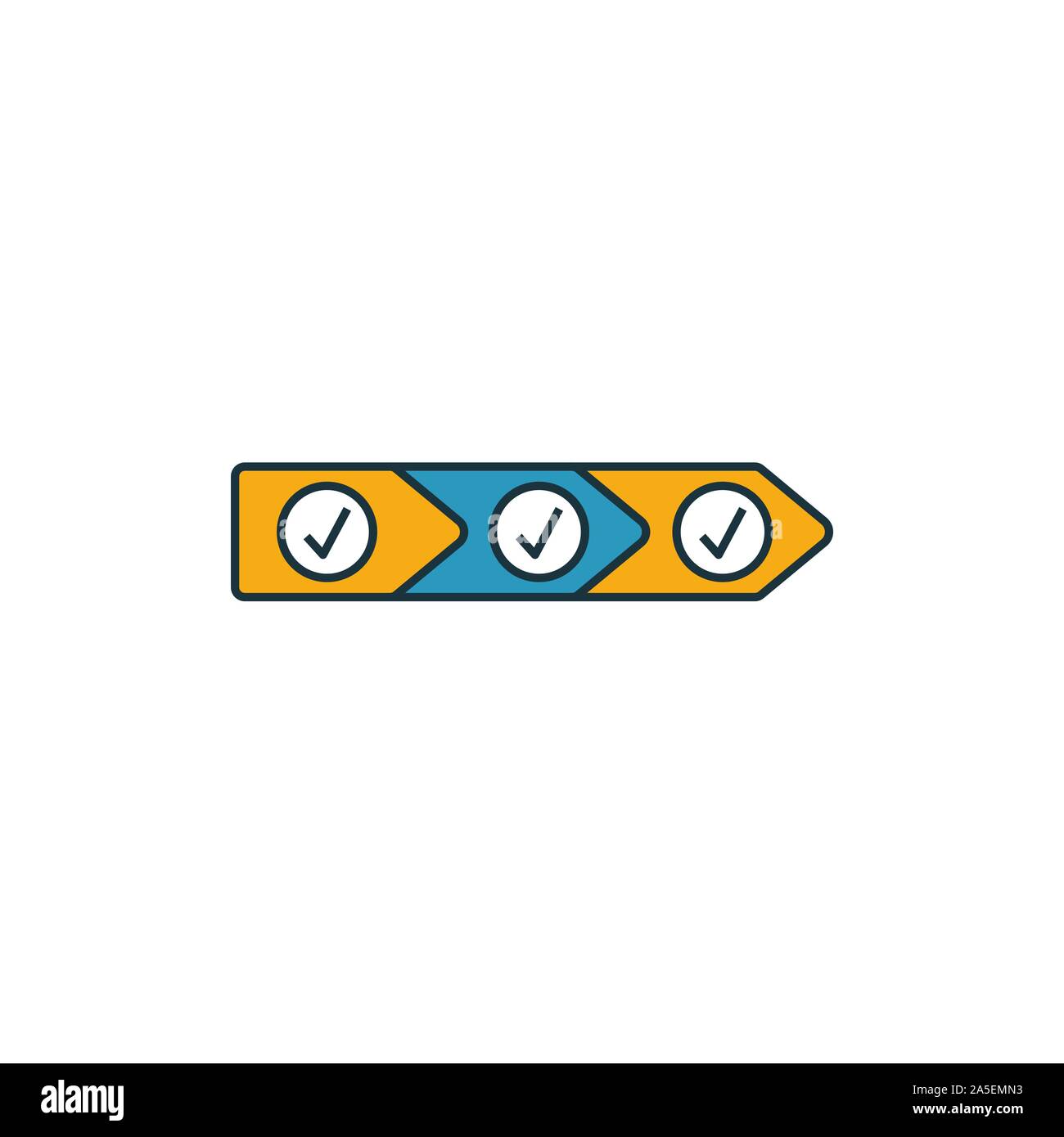 La catena del valore di set di icone. Quattro elementi in diversi stili dal settore 4.0 raccolta di icone. Valore creativo icone catena riempito, bordato e colorato Illustrazione Vettoriale