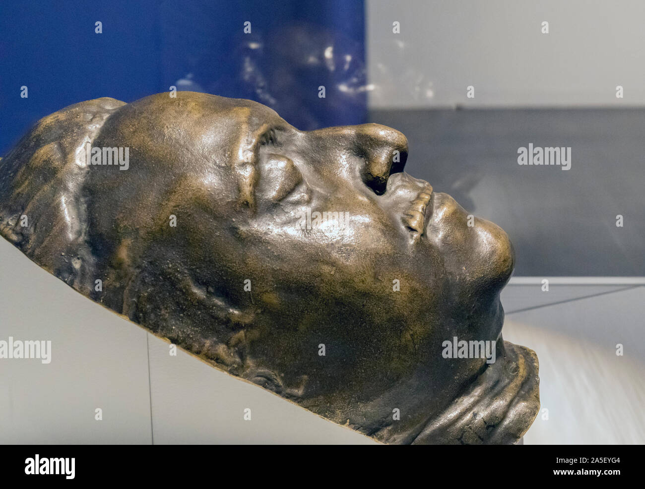 Maschera della morte di Pietro il Grande, da Carlo Bartolomeo Rastrelli. Esposte in Malaga il ramo del Museo Russo Statale. Colección del Museo Ruso S Foto Stock