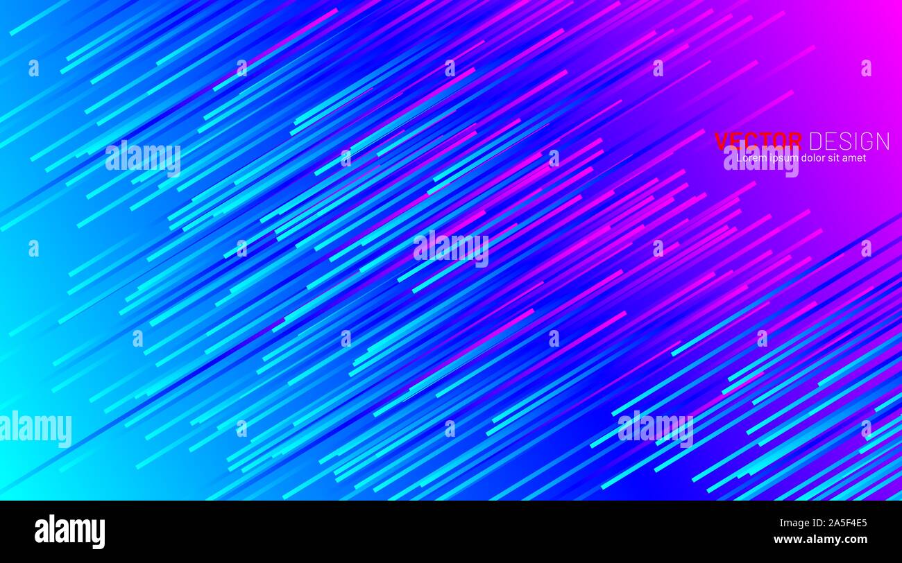 Abstract colorati linee diagonali sul gradiente dello sfondo futuristico. Luce effetto sentieri Illustrazione Vettoriale