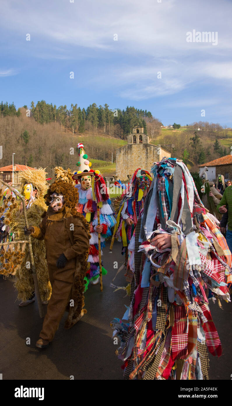 La Vijanera Carnevale, Silio Cantabria, SPAGNA Foto Stock
