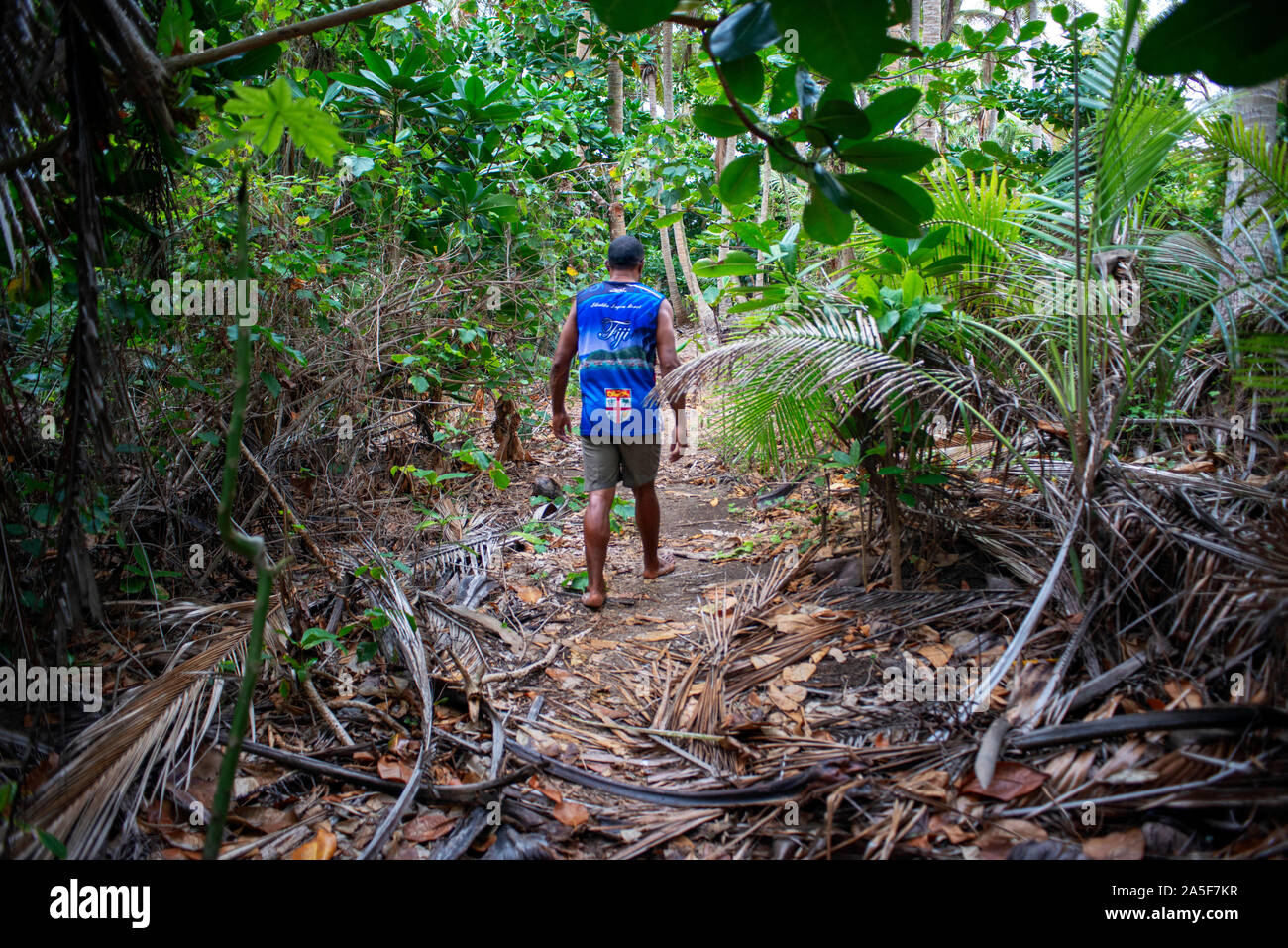 Camminare dentro Monukiri island Mamanucas gruppo delle isole Figi Foto Stock