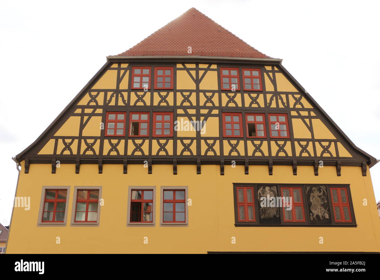 Historische Gebäude im Zentrum von Erfurt in Ostdeutschland Foto Stock