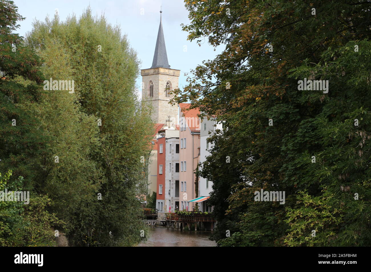 Historische Gebäude im Zentrum von Erfurt in Ostdeutschland Foto Stock