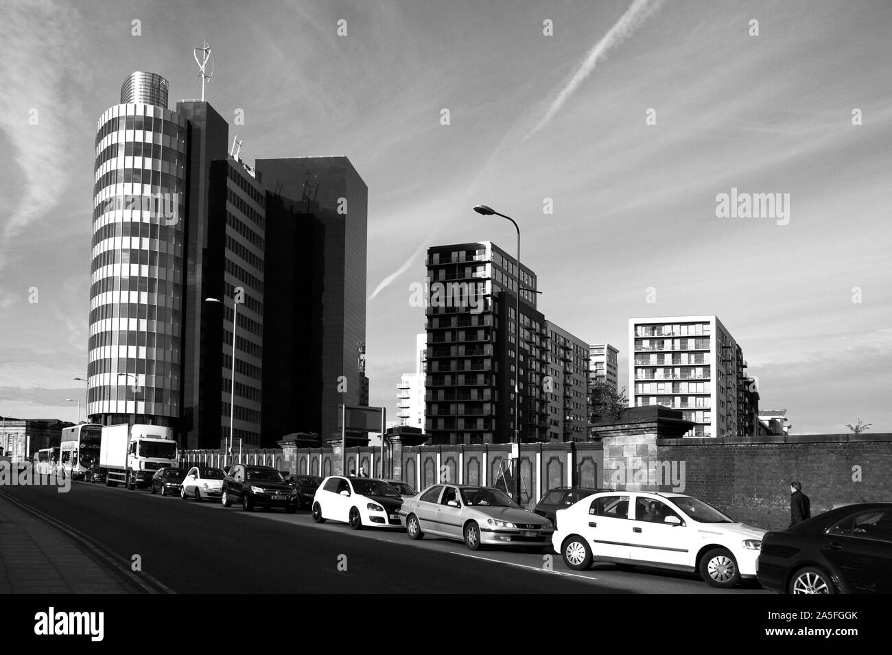 Ufficio moderno blocco, il quartiere verde, Cheetham Hill Road, Manchester, Inghilterra, Regno Unito Foto Stock