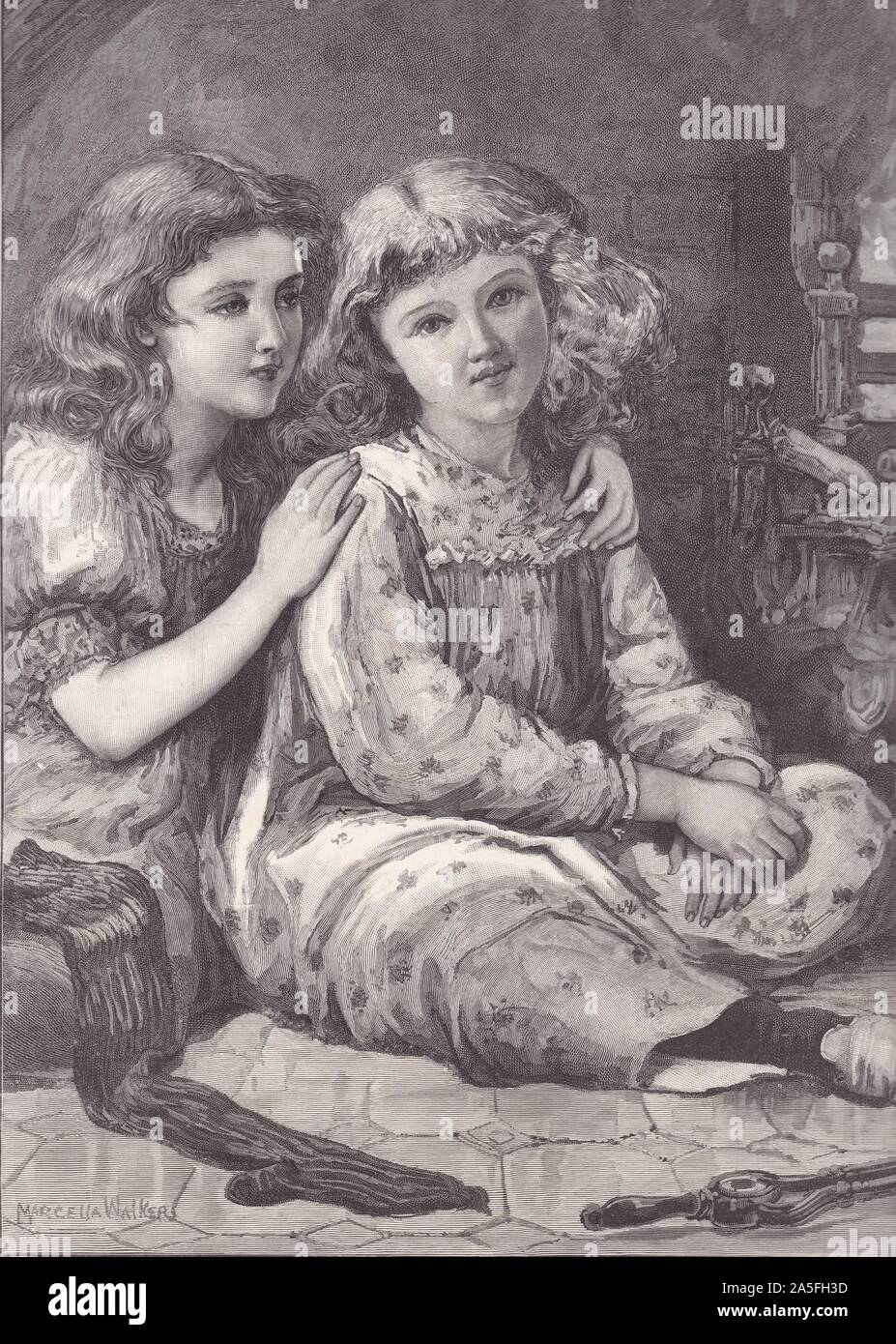 In attesa di Santa clausola da Marcella Walker - Il Illustrated London News 1896. Foto Stock