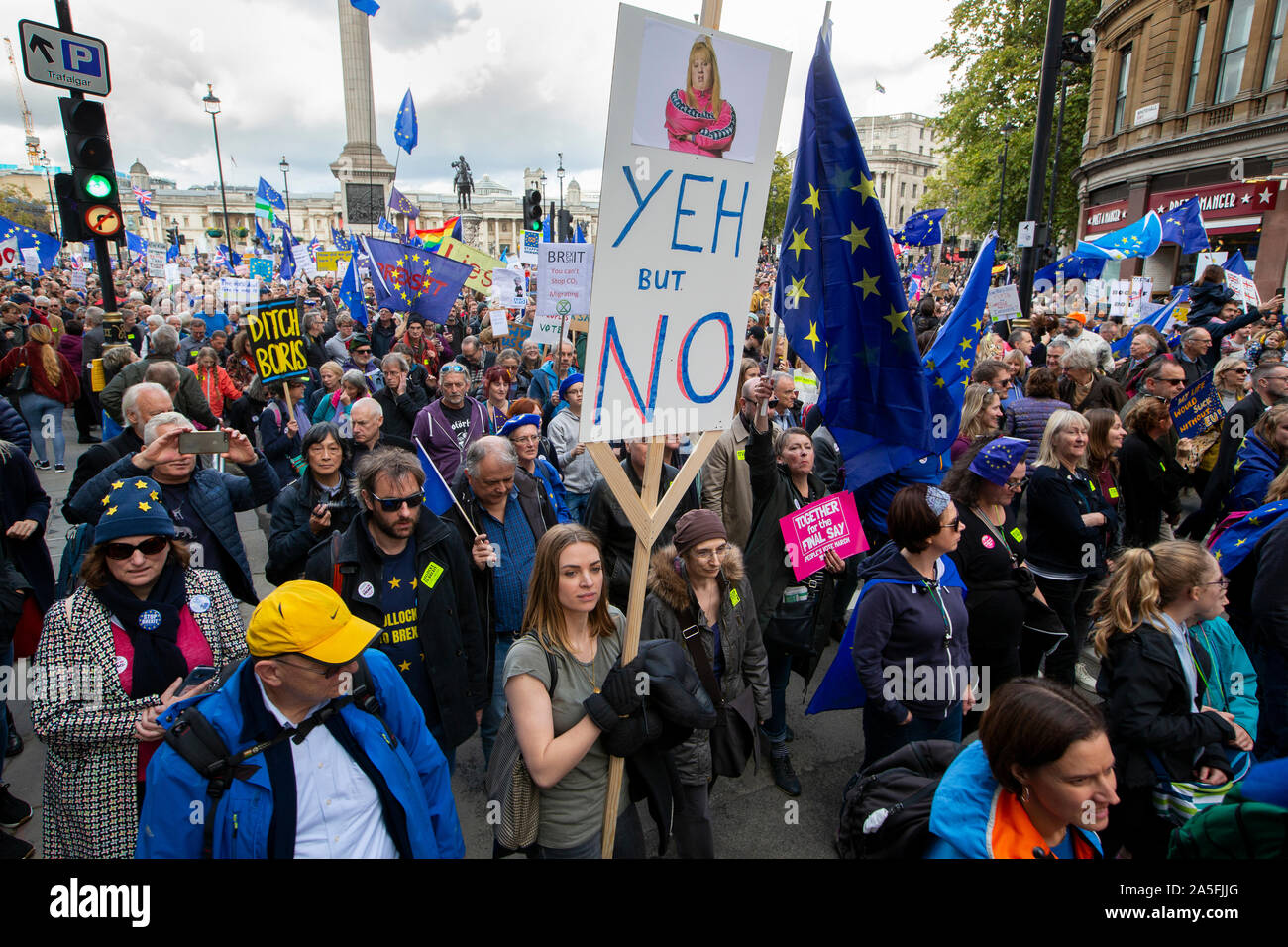 Londra, Inghilterra ,19 ottobre 2019; voto popolare marzo chiedendo un secondo referendum su Brexit. Foto Stock