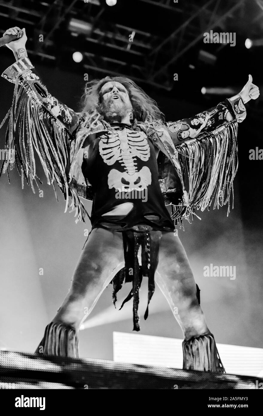 Las Vegas, Nevada, USA. Ottobre 19, 2019. Rob Zombie eseguendo in concerto al terzo anno Las Rageous musica heavy metal festival tenutosi presso il Downtown Las Vegas Eventi Centro. Photo credit: Ken Howard immagini Credito: Ken Howard/Alamy Live News Foto Stock