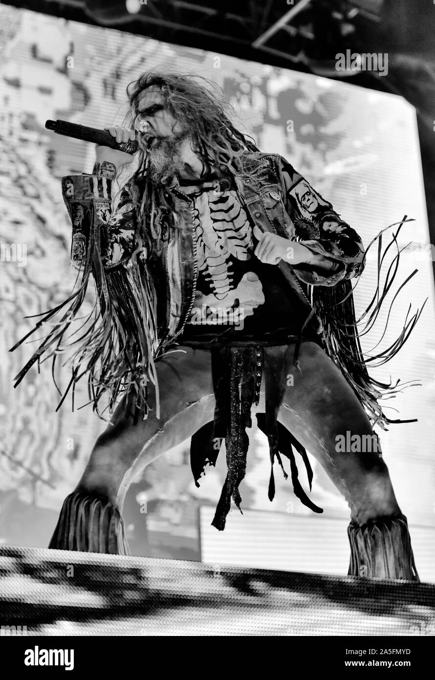 Las Vegas, Nevada, USA. Ottobre 19, 2019. Rob Zombie eseguendo in concerto al terzo anno Las Rageous musica heavy metal festival tenutosi presso il Downtown Las Vegas Eventi Centro. Photo credit: Ken Howard immagini Credito: Ken Howard/Alamy Live News Foto Stock