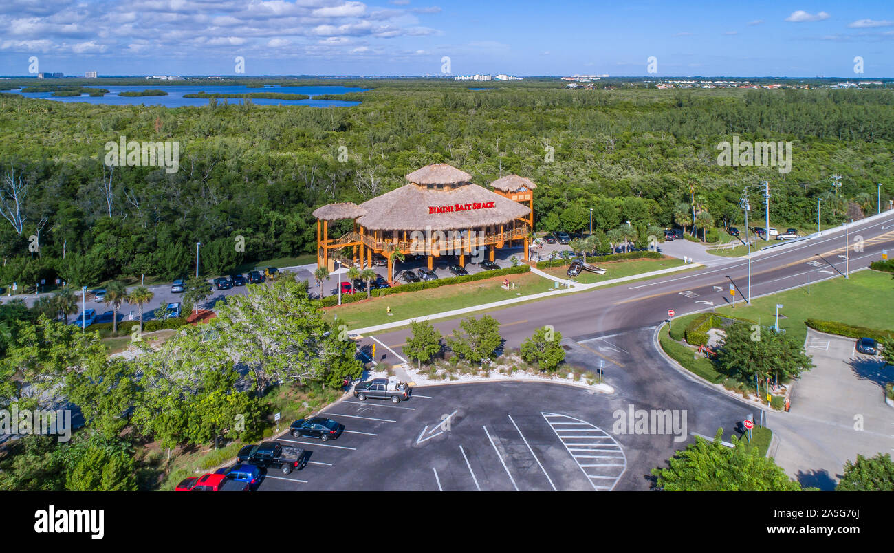 Sanibel Island Causeway che conduce da Punta Rassa in Fort Myers alle spiagge di Captiva e Sanibel Foto Stock