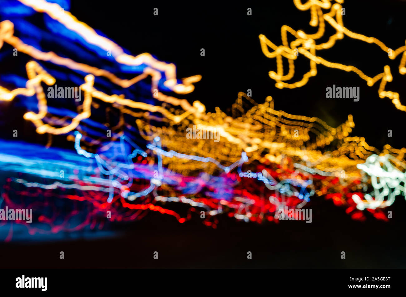 Blur sullo sfondo di Notte nella Città delle Luci.lunga esposizione foto Foto Stock