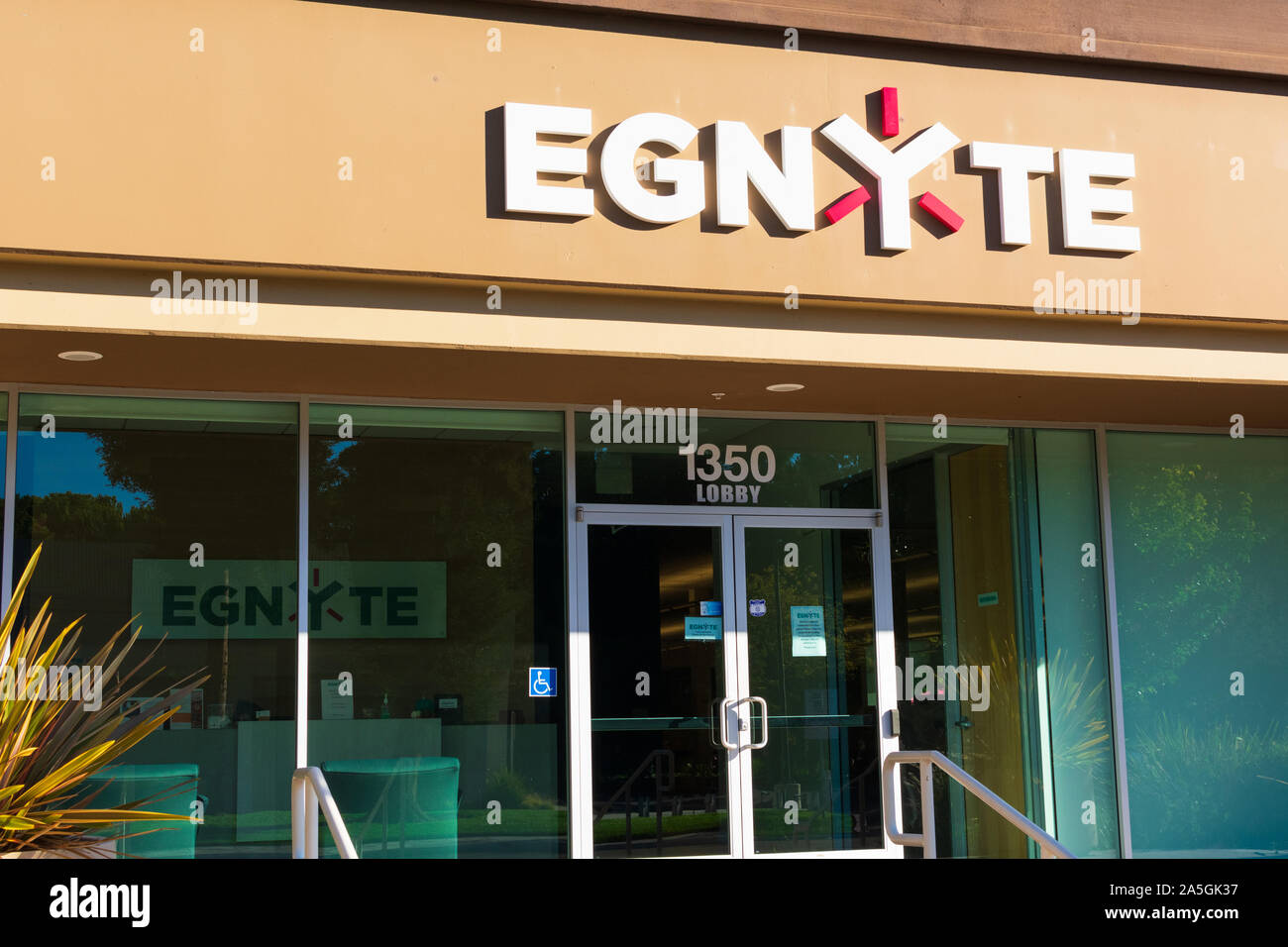 Egnyte segno e logo. Egnyte è una società che fornisce il software per enterprise la sincronizzazione dei file e la condivisione Foto Stock