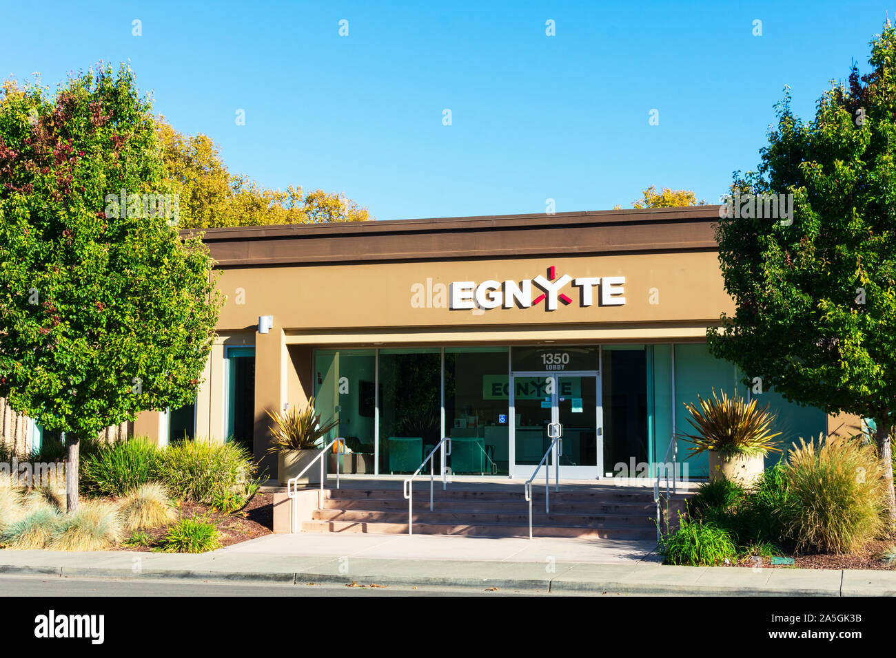 Egnyte segno e logo. Egnyte è una società che fornisce il software per enterprise la sincronizzazione dei file e la condivisione Foto Stock