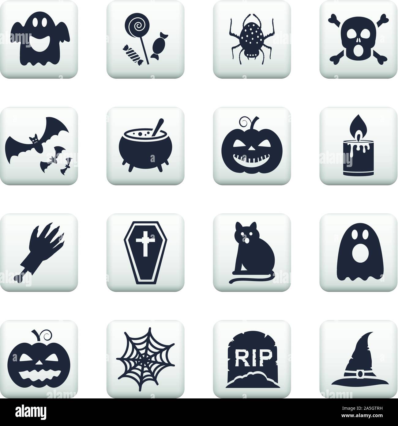 Halloween icon set vettore Illustrazione Vettoriale