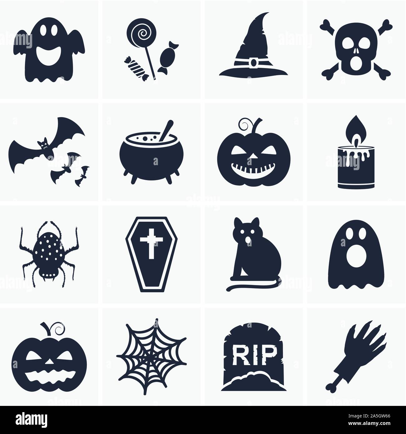 Halloween icon set vettore Illustrazione Vettoriale
